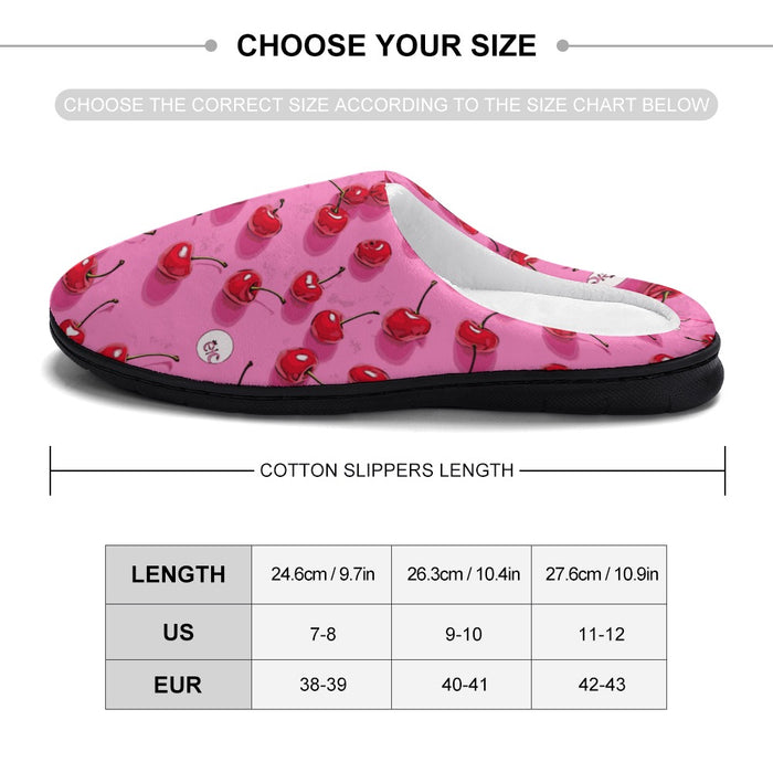 ETC Pink Cherries Cotton slippers
