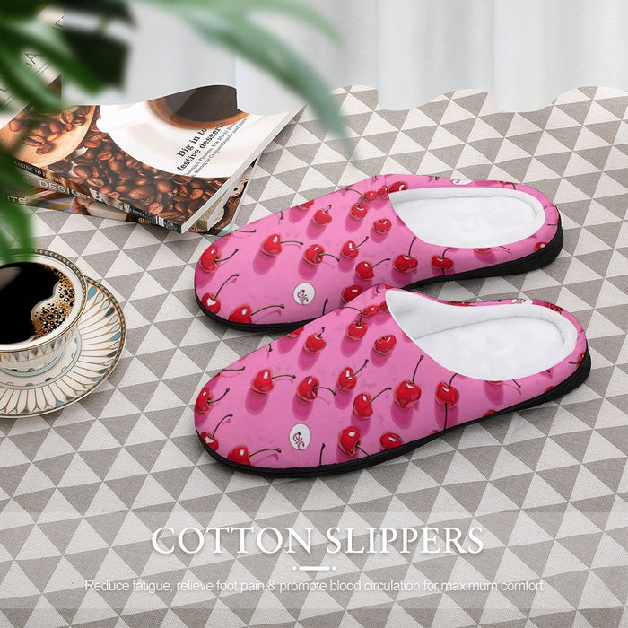 ETC Pink Cherries Cotton slippers