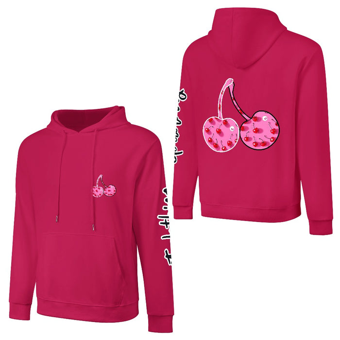ETC Pink Cherries Dark Pink Cotton Hoodie