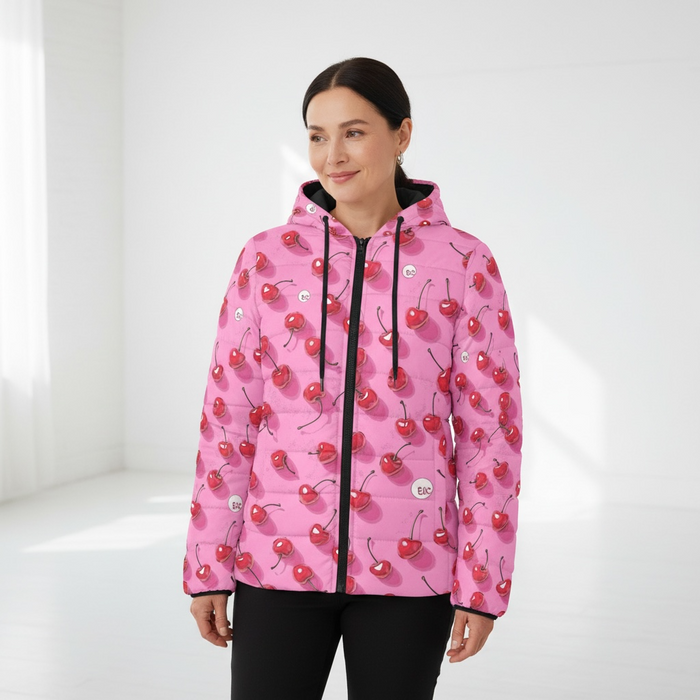 ETC Pink Cherries Puffer Jacket