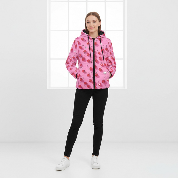 ETC Pink Cherries Puffer Jacket