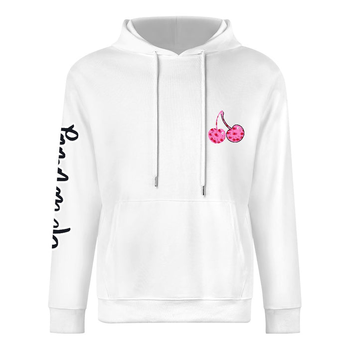 ETC Pink Cherries White Cotton Hoodie