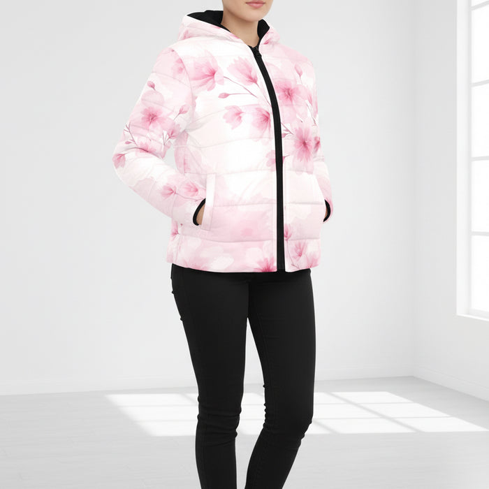 ETC Pink Floral Bloom Puffer Jacket