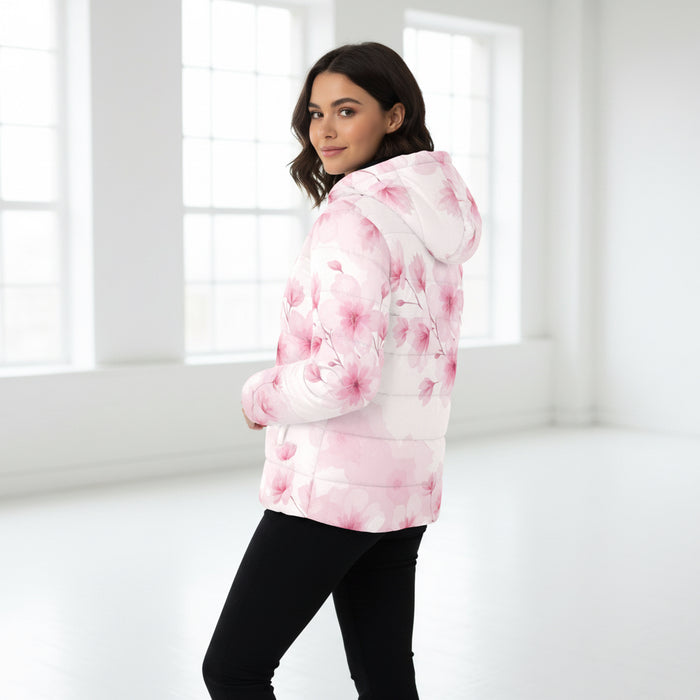 ETC Pink Floral Bloom Puffer Jacket