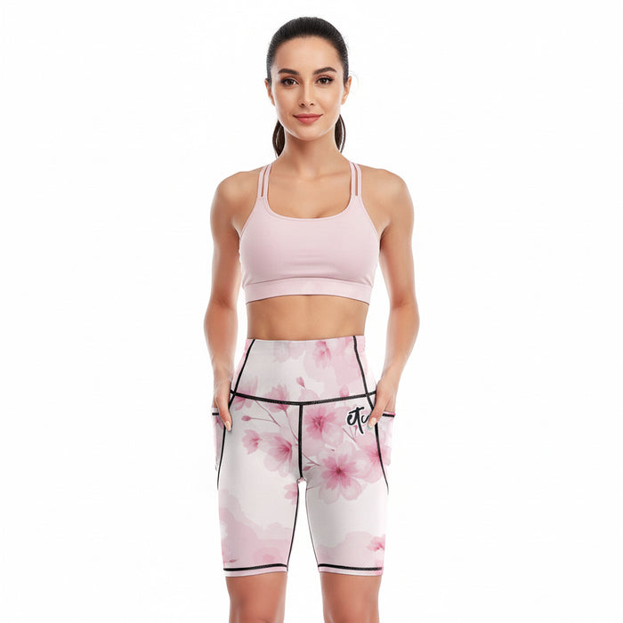 ETC Pink Floral Bloom Short Leggings