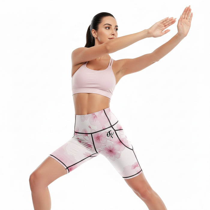 ETC Pink Floral Bloom Short Leggings