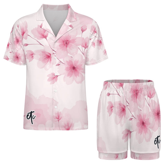 ETC Pink Floral Bloom Silky PJ Set