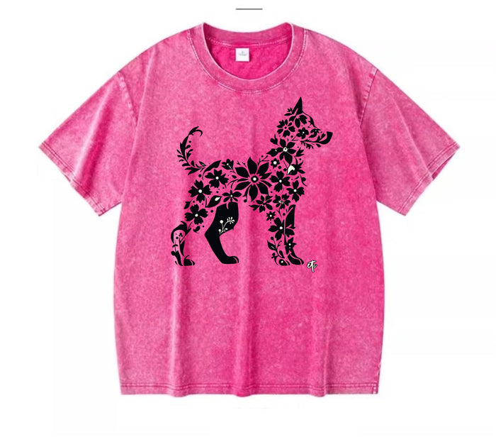 ETC Pink Floral Dog Vintage Tee