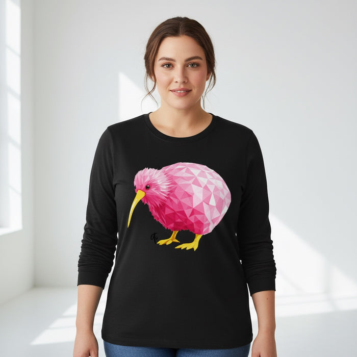 ETC Pink Kiwi L/S Cotton Black Tee