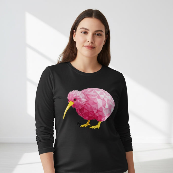 ETC Pink Kiwi L/S Cotton Black Tee