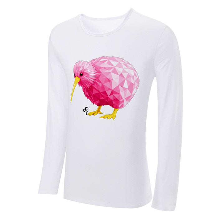 ETC Pink Kiwi L/S Cotton White Tee