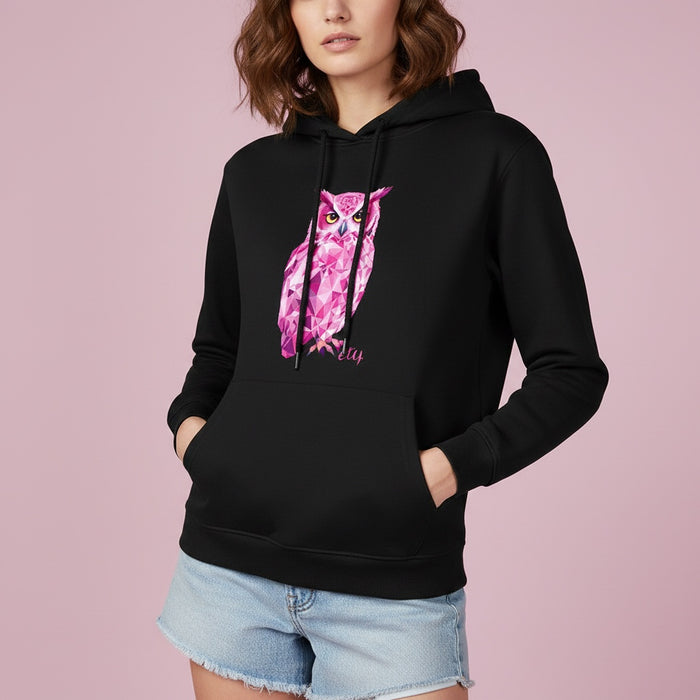 ETC Pink Owl Cotton Hoodie