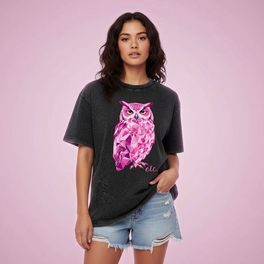 ETC Pink Owl Vintage Wash Tee
