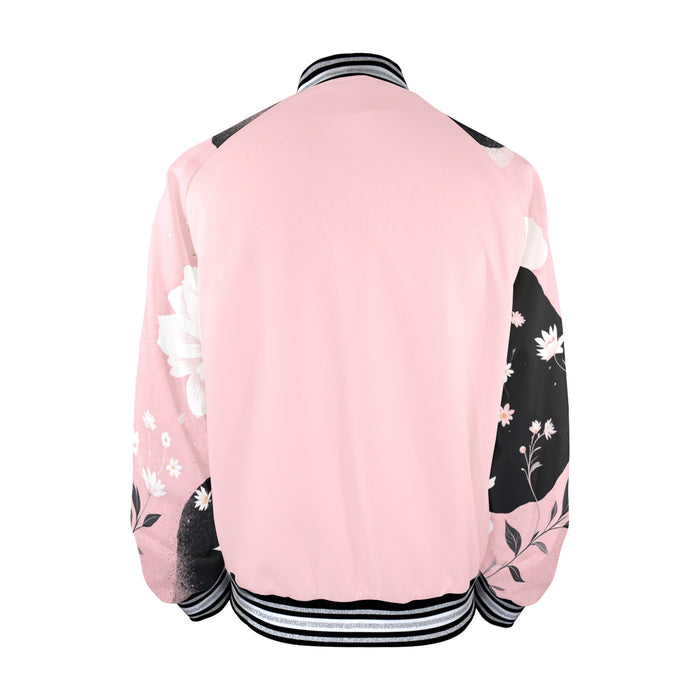 ETC Pink Painted Floral Bomber Jacket