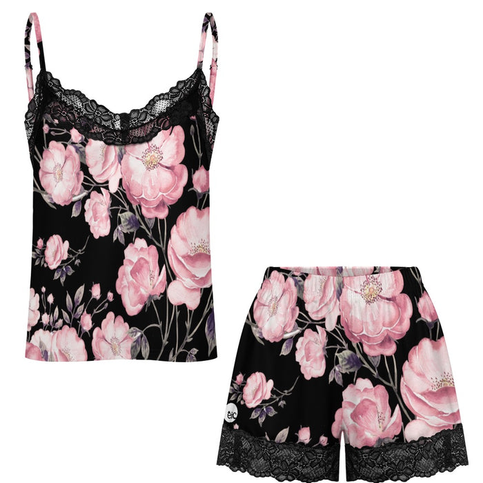 ETC Pink Peonies Milk Silk PJ Set