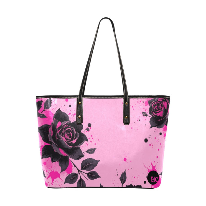 ETC Pink Rose Noir PU Leather Tote