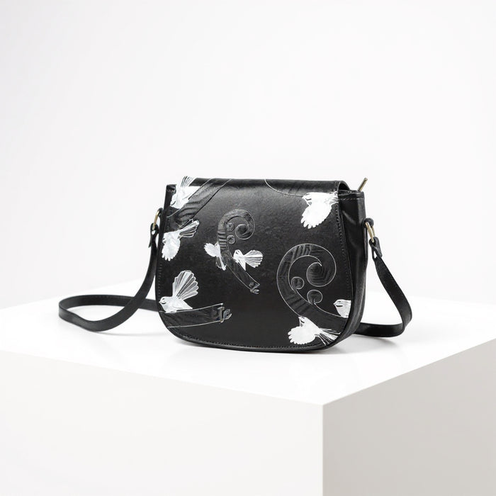 ETC Piwakawaka Koru PU Leather Saddle Bag