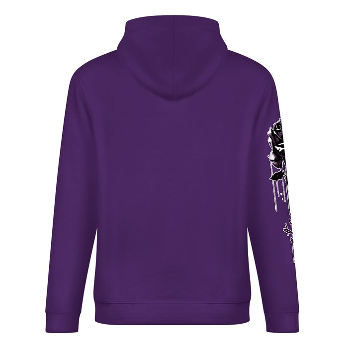 ETC Purple Dripping Rose Cotton Hoodie