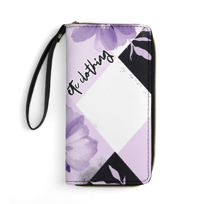 ETC Purple Floral Bloom PU Leather Wallet