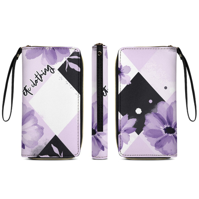 ETC Purple Floral Bloom PU Leather Wallet