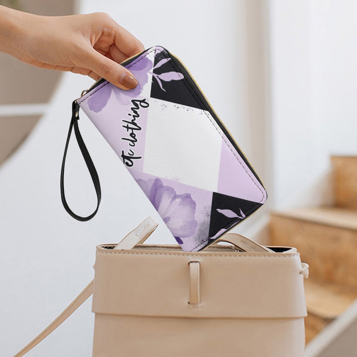 ETC Purple Floral Bloom PU Leather Wallet