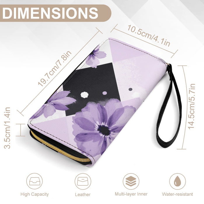 ETC Purple Floral Bloom PU Leather Wallet