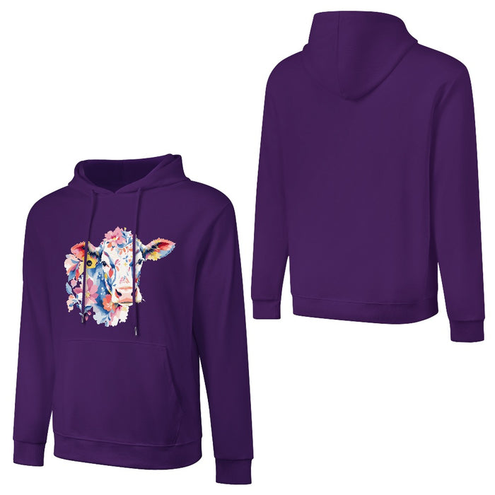 ETC Purple Floral Cow Cotton Hoodie