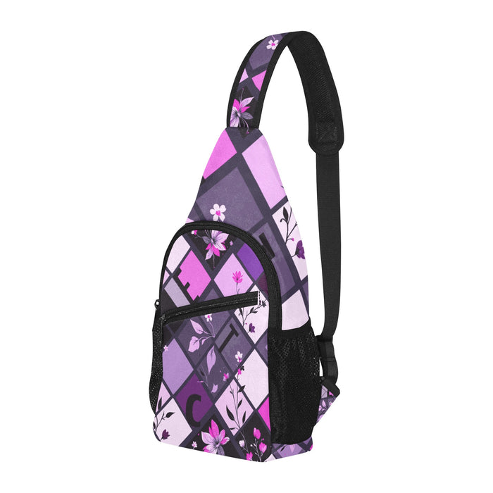 ETC Purple Squares Cross Body Bag
