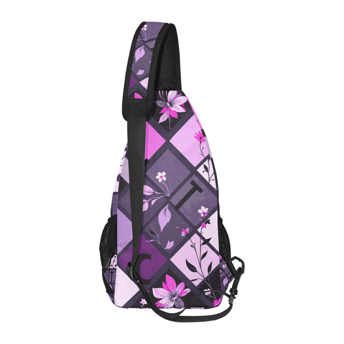 ETC Purple Squares Cross Body Bag