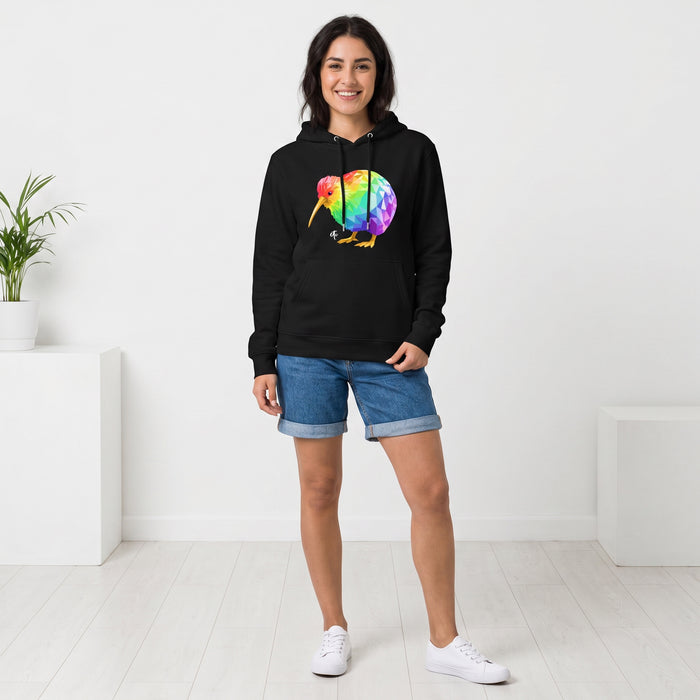 ETC Rainbow Kiwi Cotton Black Hoodie
