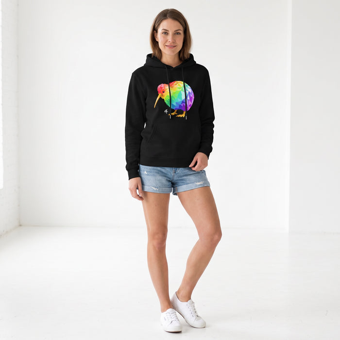 ETC Rainbow Kiwi Cotton Black Hoodie