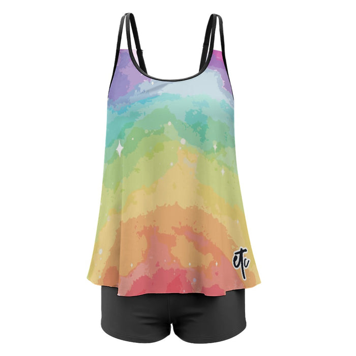 ETC Rainbow Stars Plus Size Tankini Set