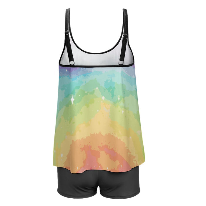 ETC Rainbow Stars Plus Size Tankini Set