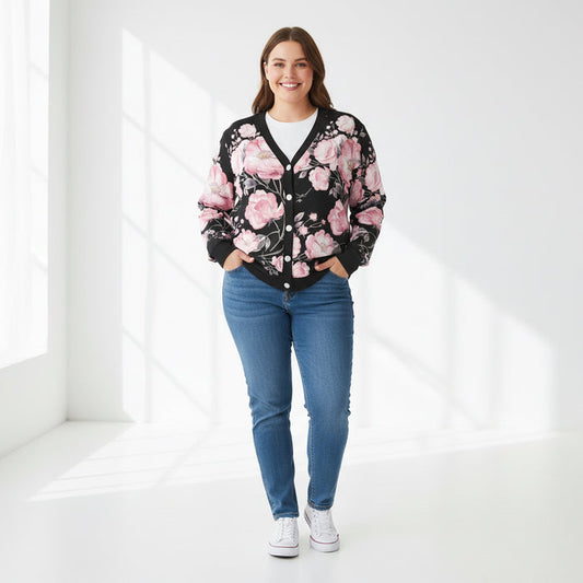 ETC Spring 17' Pink Peonies Cardi
