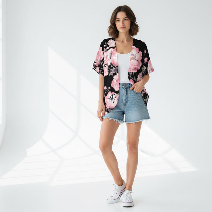 ETC Spring 17' Pink Peonies Cardi
