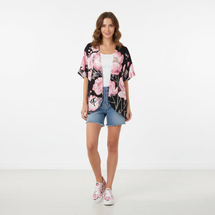 ETC Spring 17' Pink Peonies Cardi