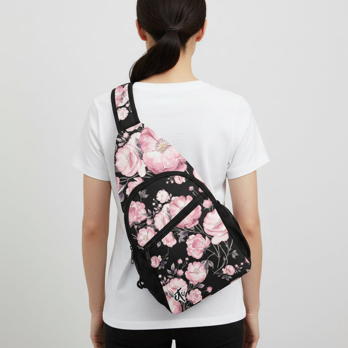 ETC Spring 17' Pink Peonies Cross Body Bag