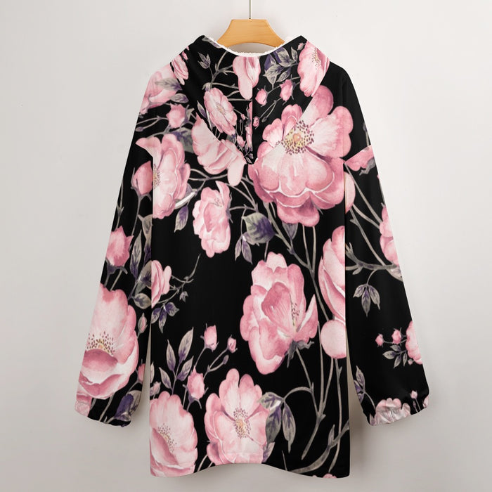 ETC Spring 17' Pink Peonies Hooded Blanket