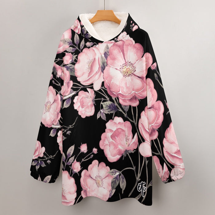 ETC Spring 17' Pink Peonies Hooded Blanket