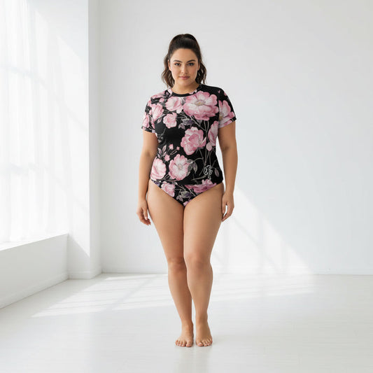 ETC Spring 17' Pink Peonies Two Piece Bikini Swimsuit