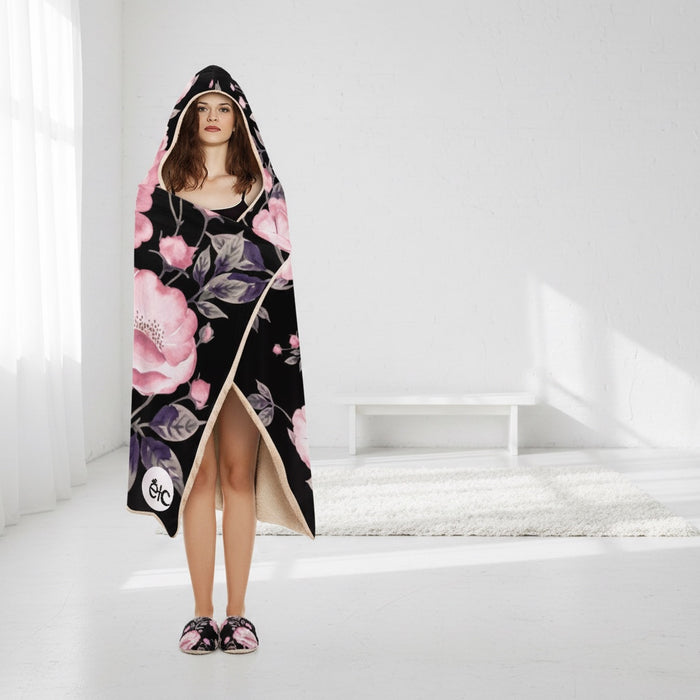 ETC Spring Peonies Hooded Blanket