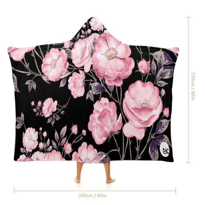 ETC Spring Peonies Hooded Blanket