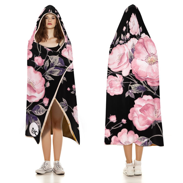 ETC Spring Peonies Hooded Blanket