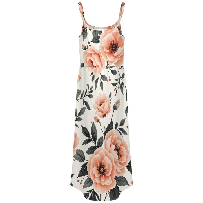 ETC Summer Floral Spaghetti Split Dress