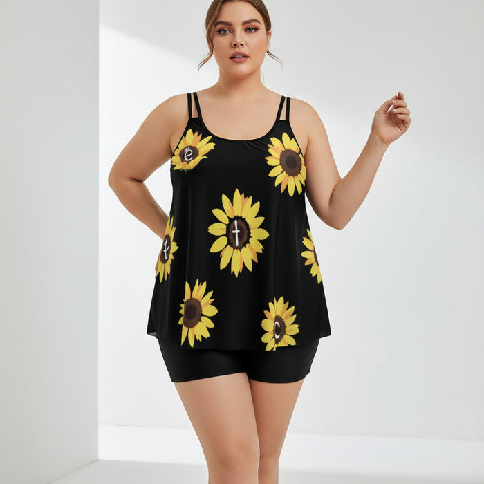 ETC Sunflower Plus Size Tankini Set