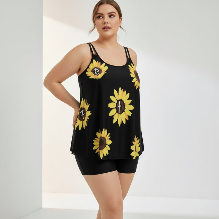 ETC Sunflower Plus Size Tankini Set