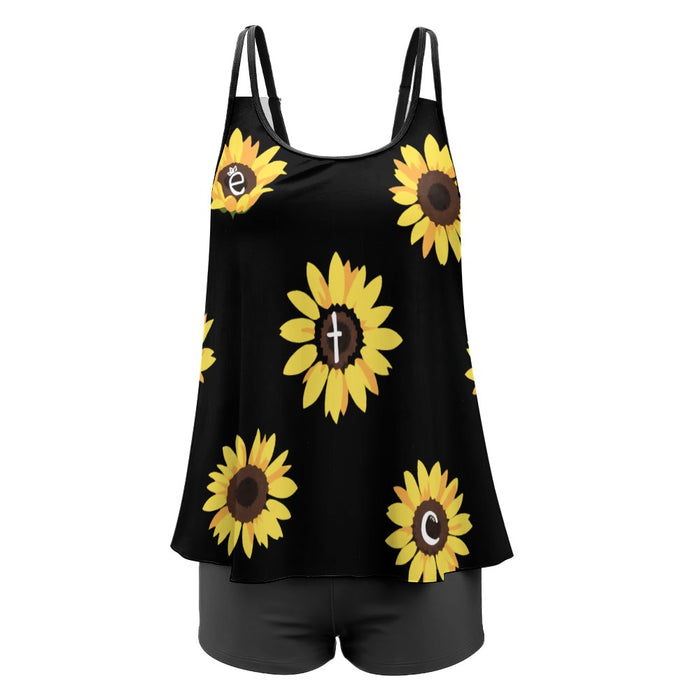 ETC Sunflower Plus Size Tankini Set
