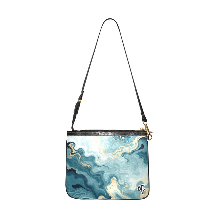 ETC Teal Marble Shoulder Bag