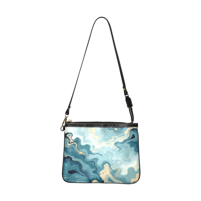 ETC Teal Marble Shoulder Bag