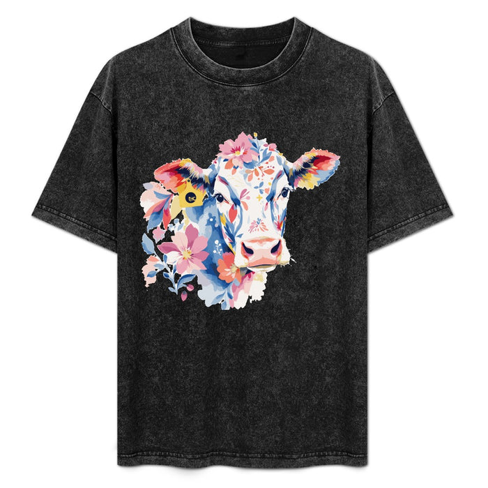 ETC Vintage Floral Cow Tee